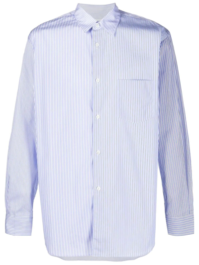 Comme Des Garçons Shirt Stripe-print Long-sleeve Shirt In Blue