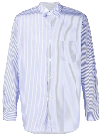 Comme Des Garçons Shirt Stripe-print Long-sleeve Shirt In 蓝色