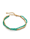 Monica Vinader Mini Nugget 18ct Yellow Gold-plated Vermeil Sterling-silver And Onyx Bracelet In Gold