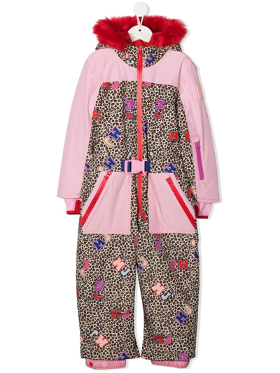 The Marc Jacobs Animal-print Panelled Snowsuit In Neutrals