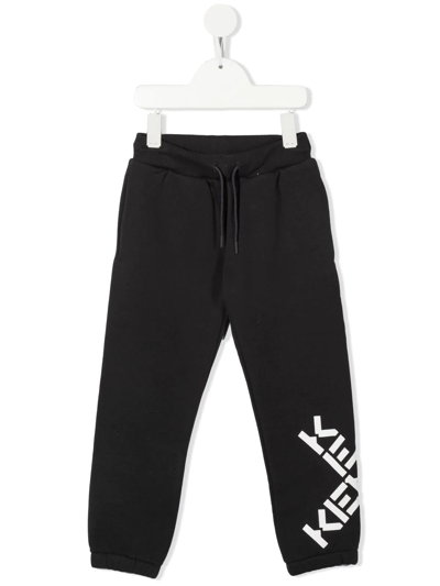 Kenzo Kids' Logo-print Track Pants In Grey