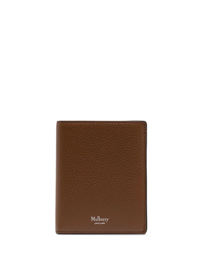 Mulberry Logo-detail Leather Wallet In Brown