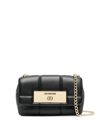 LOVE MOSCHINO ENGRAVED-LOGO QUILTED SHOULDER BAG