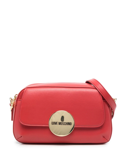 Love Moschino Logo-plaque Satchel Bag In Red