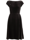 ASPESI CAP-SLEEVE VELVET-EFFECT DRESS