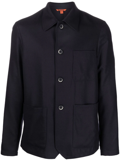 Barena Venezia Pointed Buttoned Shirt Jacket In Schwarz