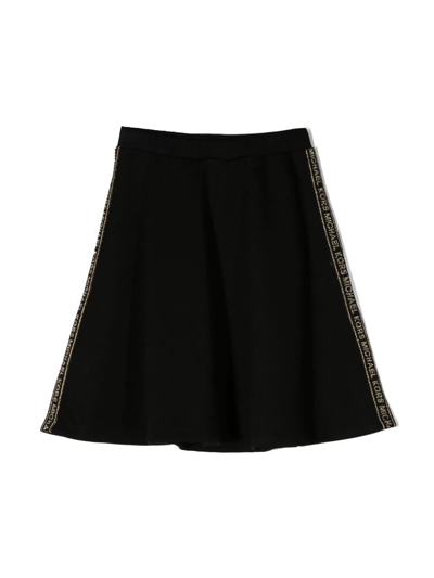 Michael Kors A-line Logo-print Skirt In 黑色