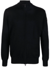 Paul & Shark High Collar Zipped Cardigan In 黑色