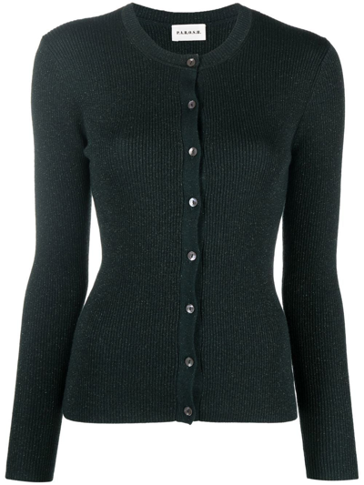 P.a.r.o.s.h Ribbed-knit Cardigan In Dark Green