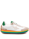 Ferragamo Iggy Rainbow-heel Retro Sneakers In White
