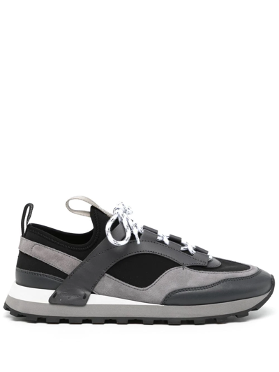 Ferragamo Indy Panelled-design Sneakers In Black
