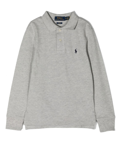 Polo Ralph Lauren Polo Pony Long-sleeve Polo Shirt In 灰色