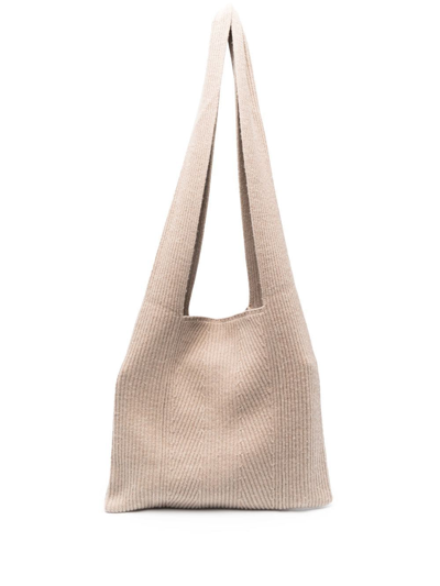 Joseph Ribbed-knit Tote Bag In 中性色