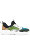 MOSCHINO COLOUR-BLOCK PANELLED SNEAKERS
