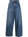 Haikure High-waisted Straight Leg Jeans In 蓝色