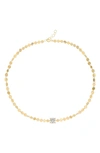 Gabi Rielle 14k Gold Plated Sterling Silver Shimmering Disk & Solitaire Cz Necklace In Gold
