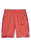 Nike Kids' Elite Basketball Shorts In Archaeo Pink/ Rush Maroon