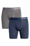 Tommy John 2-pack Cool Cotton 6-inch Boxer Briefs In Iron Grey/ Navy
