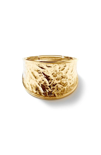 John Hardy Classic Chain Reticulated Saddle Ring In Gold