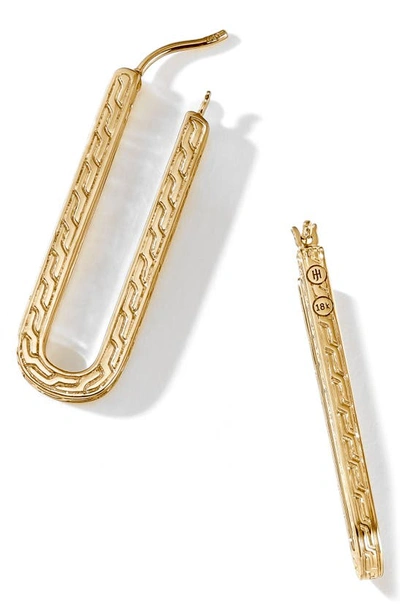 John Hardy Classic Chain Diamond Hoop Earrings In Gold