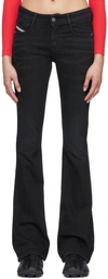 Diesel 1969 D-ebbey Low-rise Bootcut Jeans In 02 Black Denim