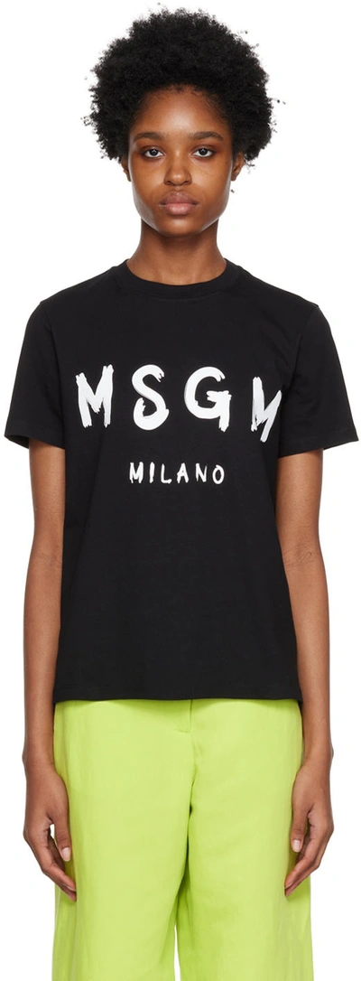 Msgm T-shirt With Logo In Black