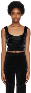 Mcq By Alexander Mcqueen Black Faux-leather Tank Top & Bolero Set In 1000 Darkest Black