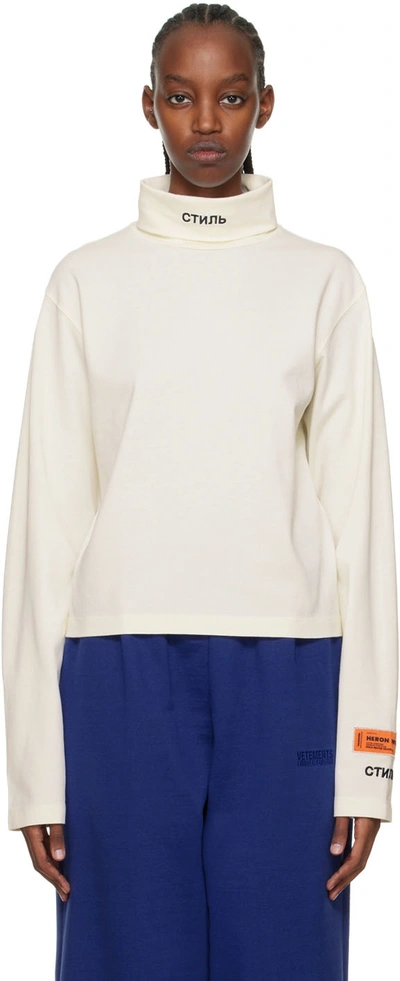 Heron Preston Off-white Style Turtleneck In White Black
