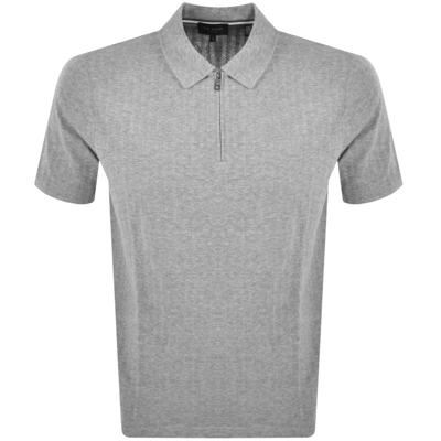 Ted Baker Speysid Textured Cotton Polo In Grey