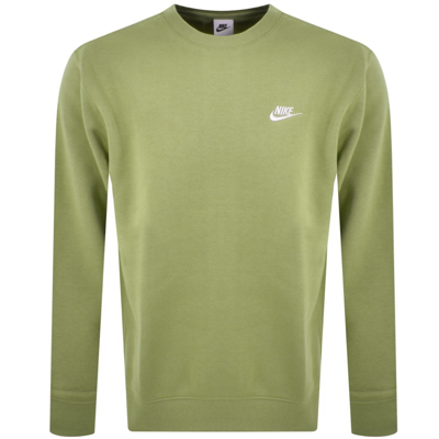 Nike Club Crew Neck Sweatshirt In Khaki-green