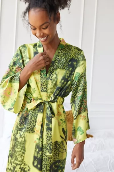 Urban Outfitters Nova Long Printed Robe In Yellow Multi ModeSens