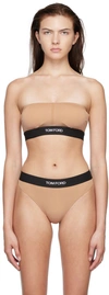 Tom Ford Beige Signature Bandeau Bra In Dp061 Dusty Rose