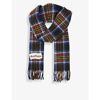 Acne Studios Veny Graphic-print Wool-blend Scarf In Black