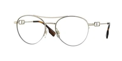 Burberry Clear Blue Light Filter Aviator Ladies Eyeglasses Be1354 1320 53 In Blue / Gold