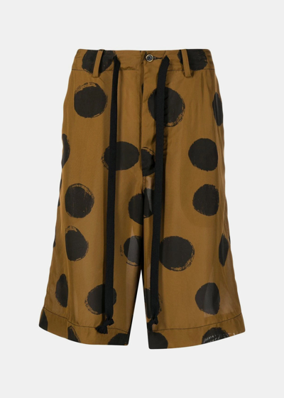 Uma Wang Polka Dot Shorts In Mustard & Black