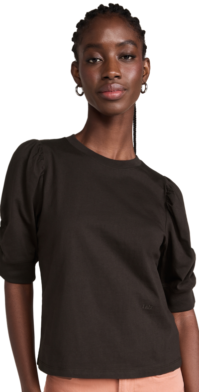 Frame Frankie Puff Sleeve Cotton Blouse In Americano