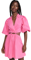 Simkhai Aulora Cutout Poplin Minidress In Punch