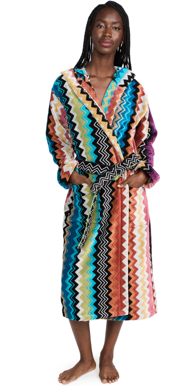 Missoni Giacomo Hooded Bathrobe In Multi