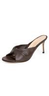 Marion Parke Carrie Twisted Napa Mule Sandals In Brown