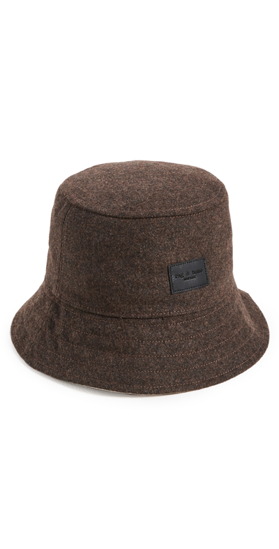 Rag & Bone Addison Recycled Polyester & Wool Bucket Hat In Brown
