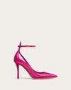 Valentino Garavani Tan-go Patent Leather Pump 100mm Woman Rose Violet 40.5