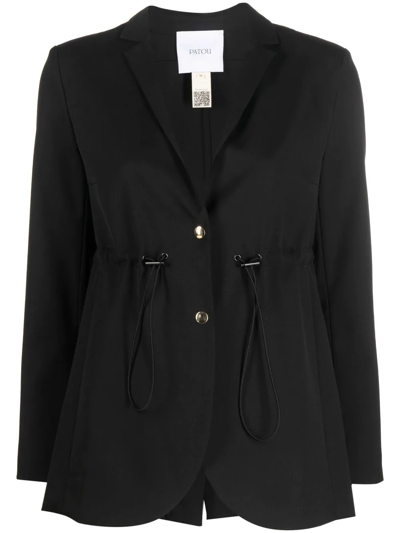 Patou Drawstring Single-breasted Blazer In Black