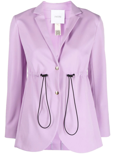 Patou Drawstring Single-breasted Blazer In Purple