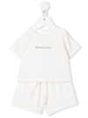 Studio Clay Teddy Logo-print Shorts Set In White