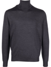Canali Wool-silk Rollneck Sweater In Grey