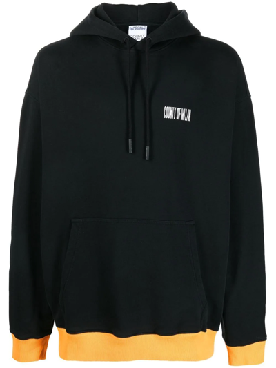 Marcelo Burlon County Of Milan Logo Printed Drawstring Hoodie In Nero