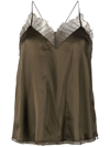 Iro V-neck Silk Vest Top In Green