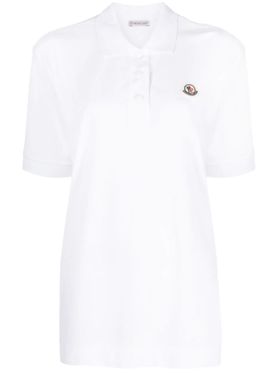 Moncler Logo-patch Short-sleeve Polo Shirt In 001 White