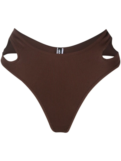 Andreädamo Cut-out Detail Thong In Brown