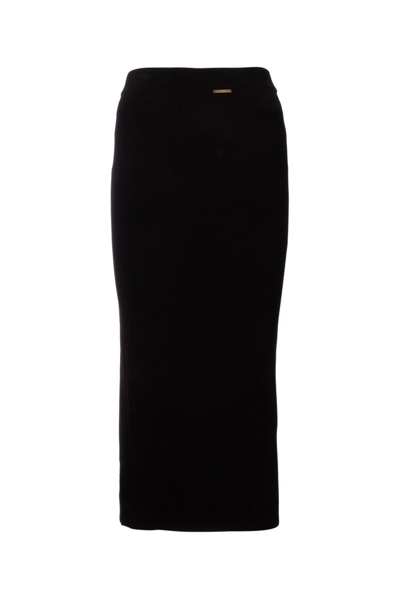 Michael Michael Kors Button Embellished Midi Skirt In Black